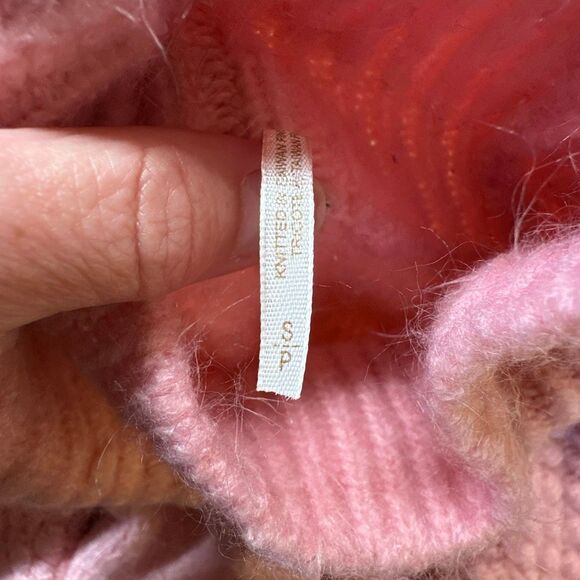Free People Bradley Sweater Pink Small  Knitted Pullover Cropped Boho Chunky - Picture 6 of 9